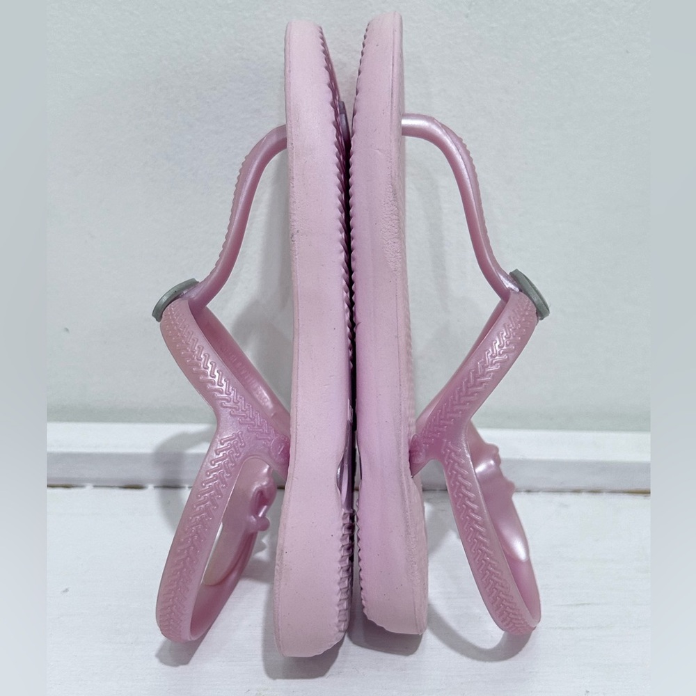 Havaianas Girl Toddler Pink T-Strap Flip Flop Sandals with Heart Detail‎ Size 6 - Picture 7 of 10